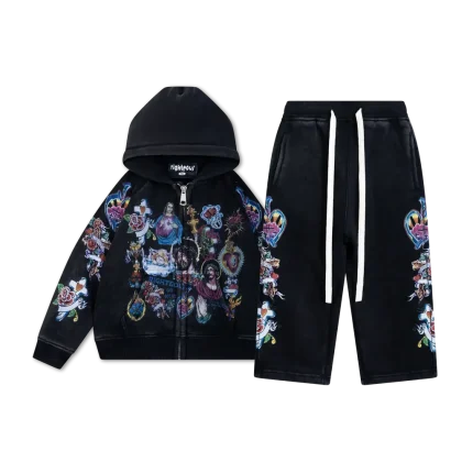 Kids “Risen King” Cropped Zip Tracksuit