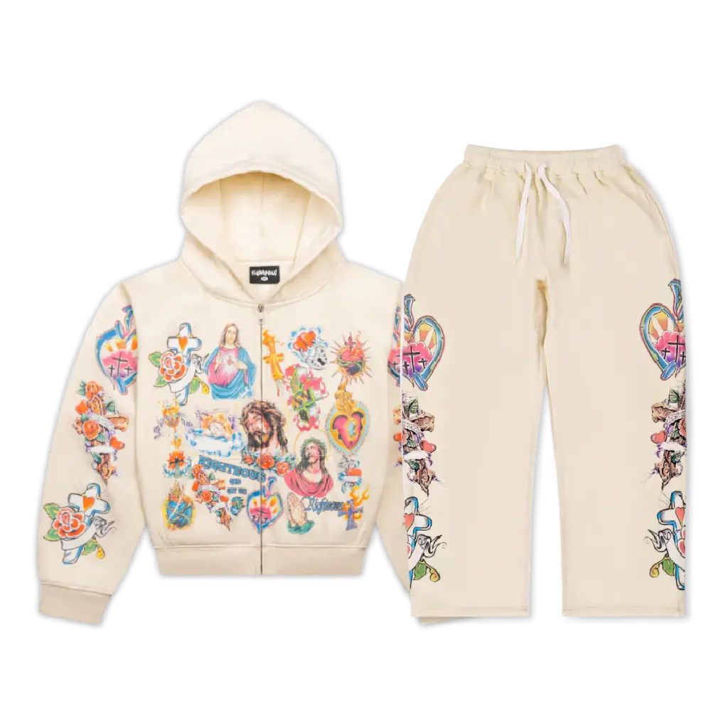 We-Are-Righteous-Risen-King-Cropped-Zip-Tracksuit-Cream-1.webp Risen King” Cropped Zip Tracksuit (Cream) - Image 1